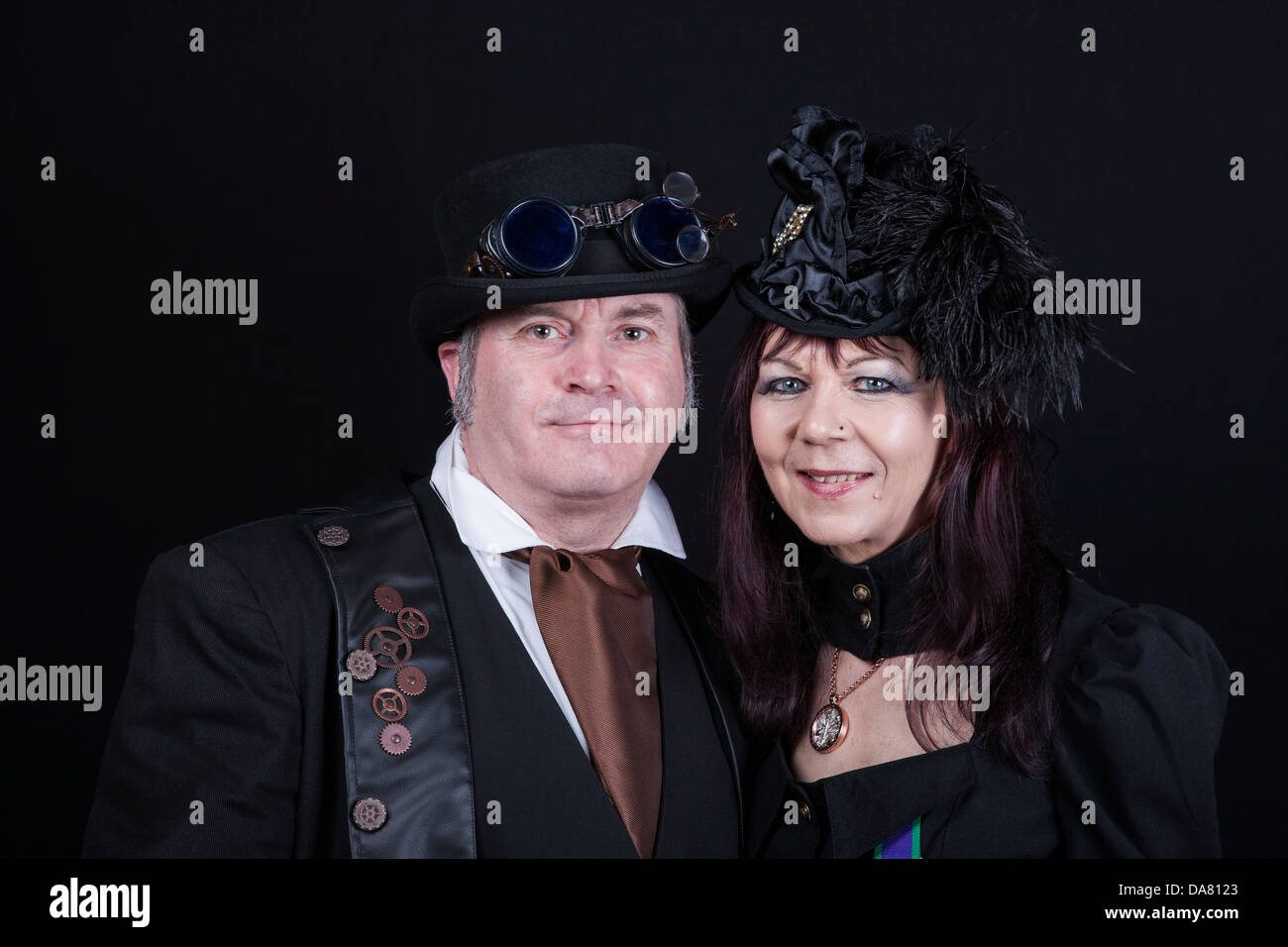 Steampunk couple Stock Photo