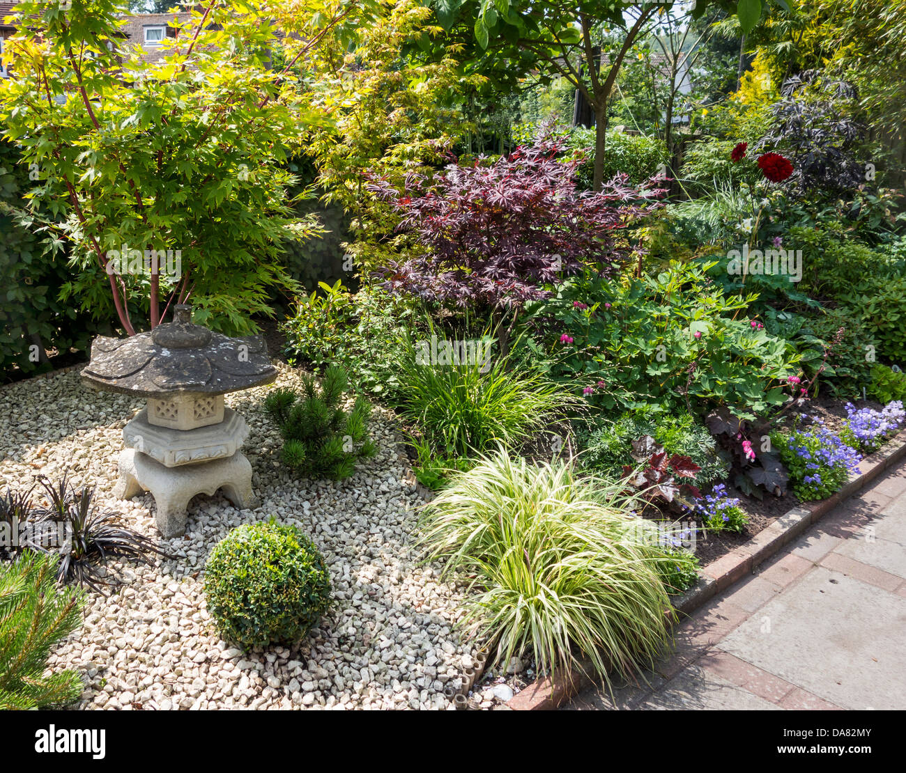 Japanese Style Front Garden Stock Photo