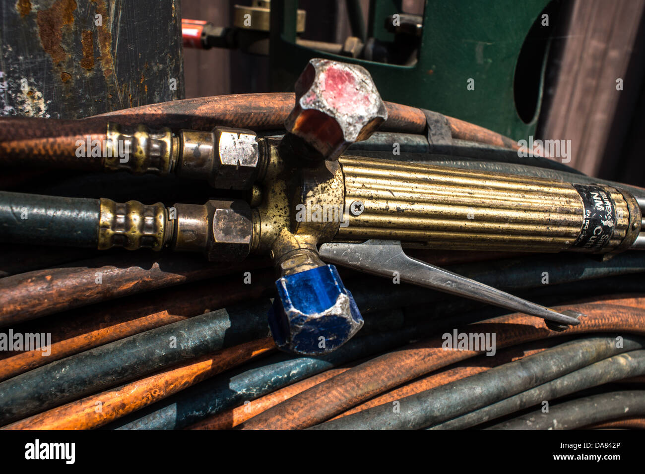 Gas Cutting Torch and Pipe Stock Photo - Alamy
