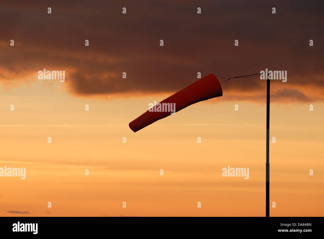 Wind Sock pictured at Shoreham (Brighton City) Airport Stock Photo