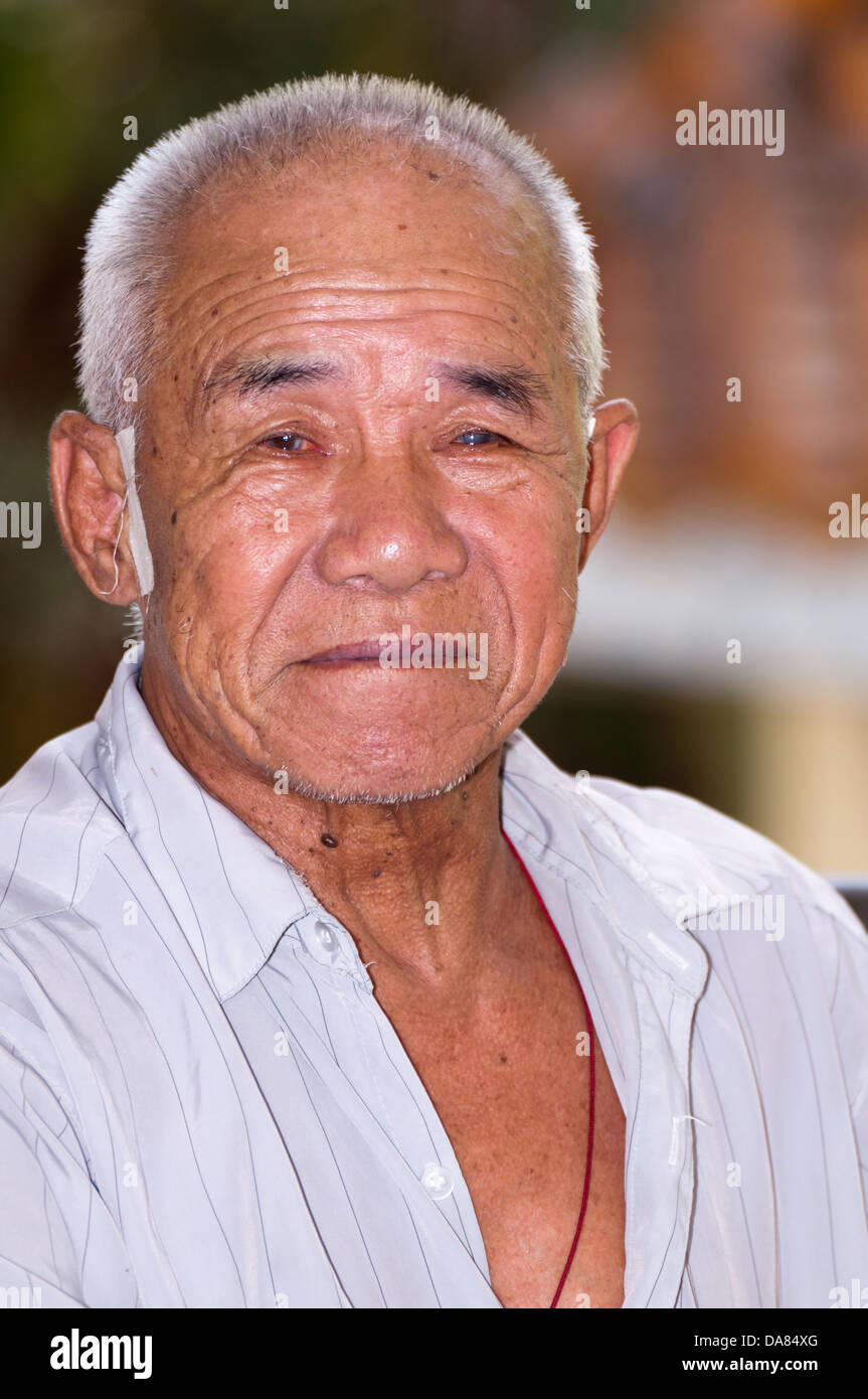 ageing - Chinese old man portrait Stock Photo