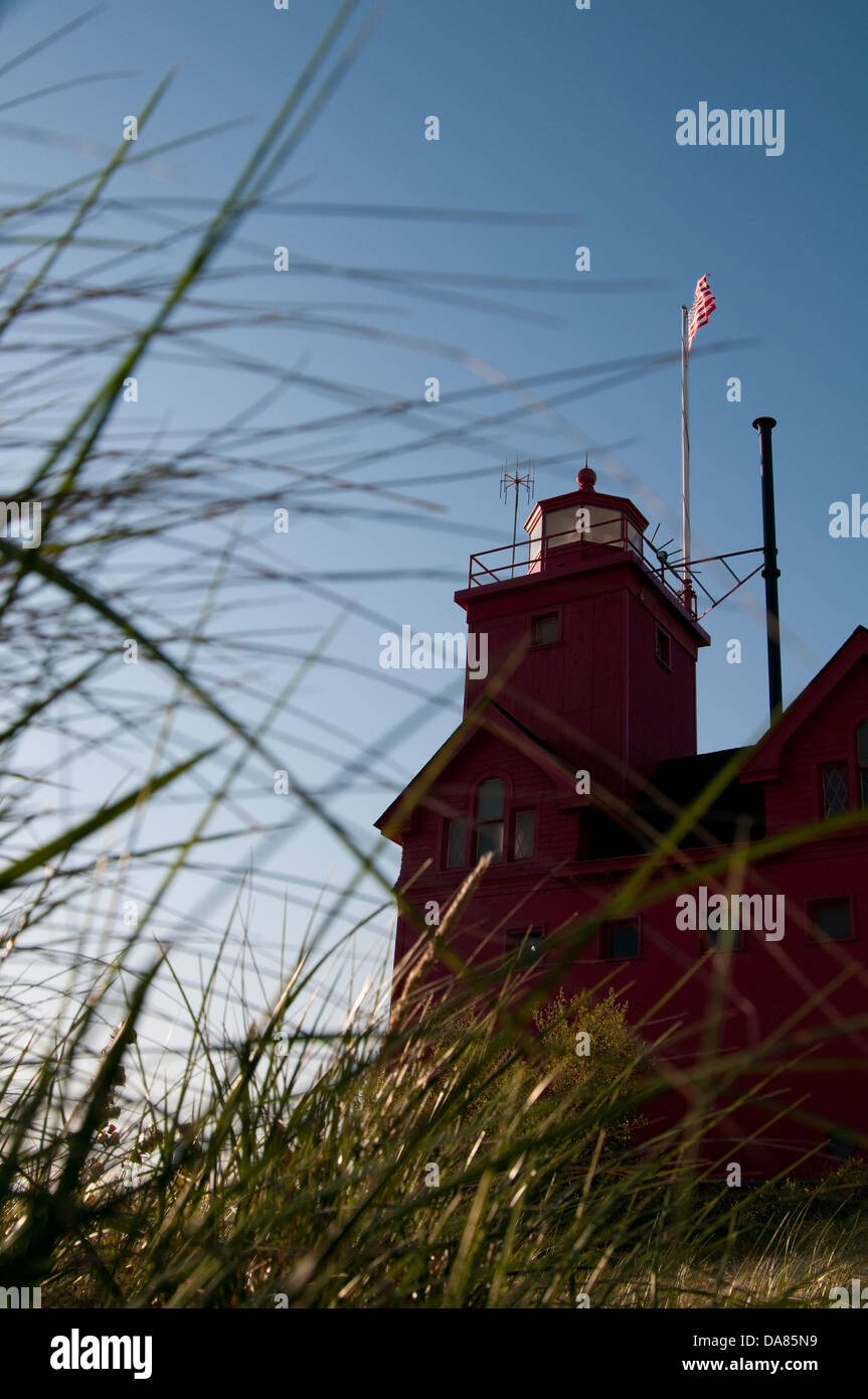 The Big Red lighthouse in Holland, Michigan, United States of America Stock Photo