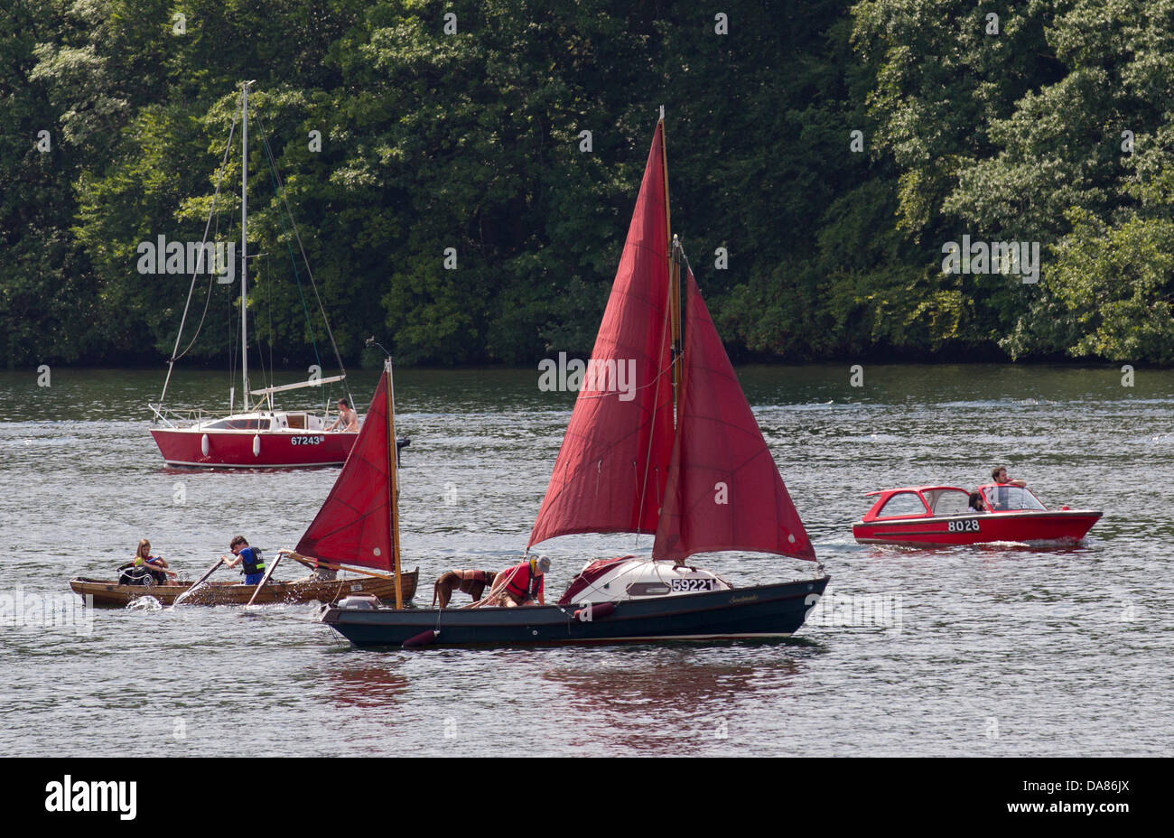 Bowness on Lake Windermere, Cumbria, UK. July 07th, 2013. People making