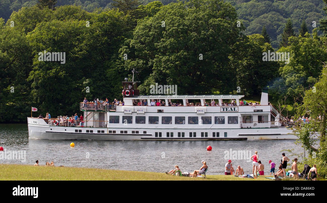Bowness on Lake Windermere, Cumbria, UK. July 07th, 2013. People making