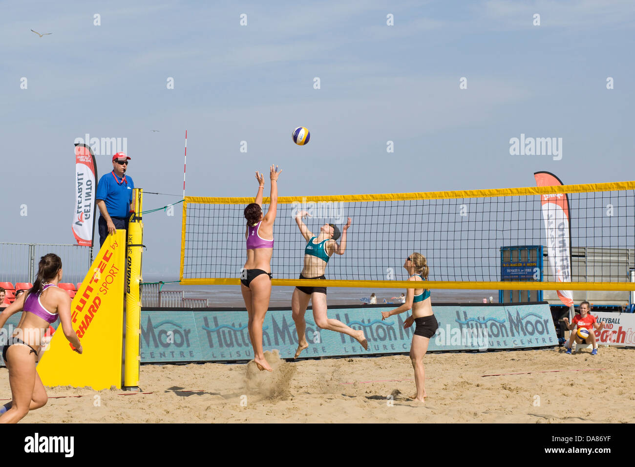 Women playing Professional beach Volleyball England Stock Photo Alamy