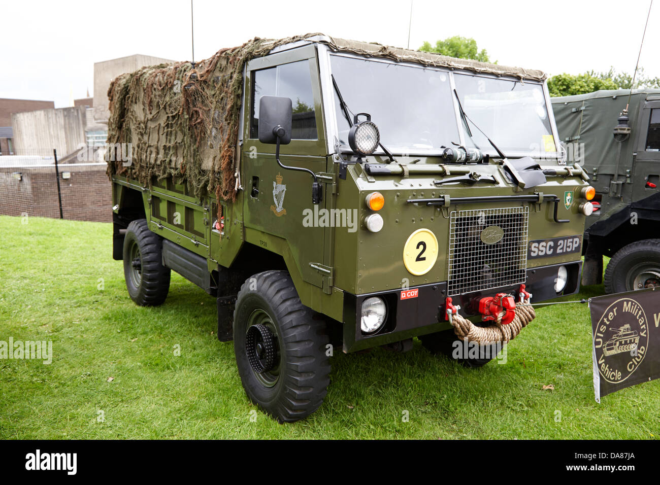 royal irish rangers landrover 101 forward control vintage british army military vehicles on display county down northern ireland Stock Photo