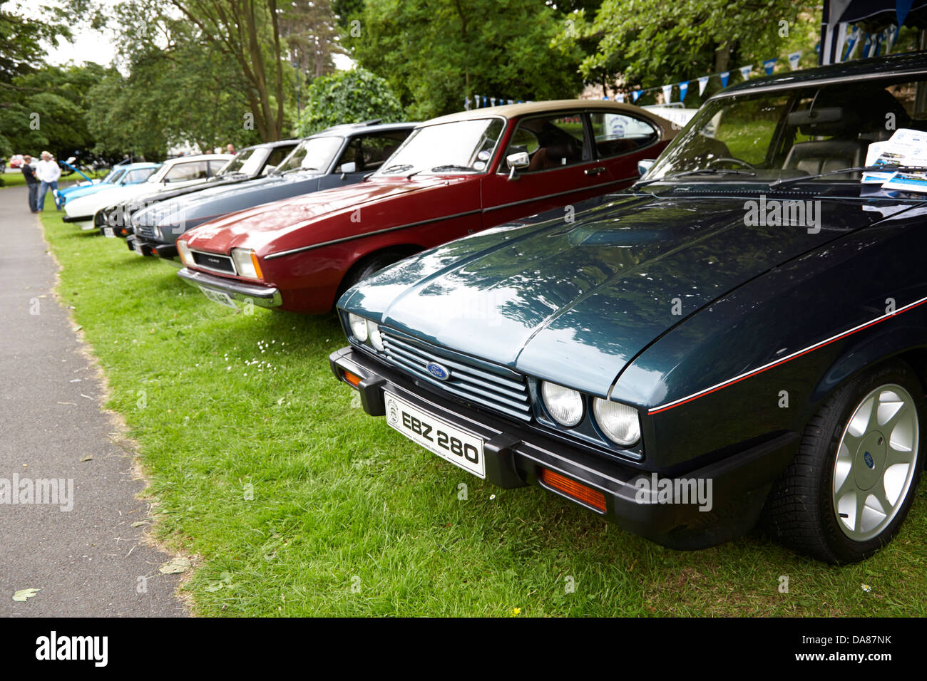 row of ford capri vehicles at a classic car rally county down northern ireland uk Stock Photo