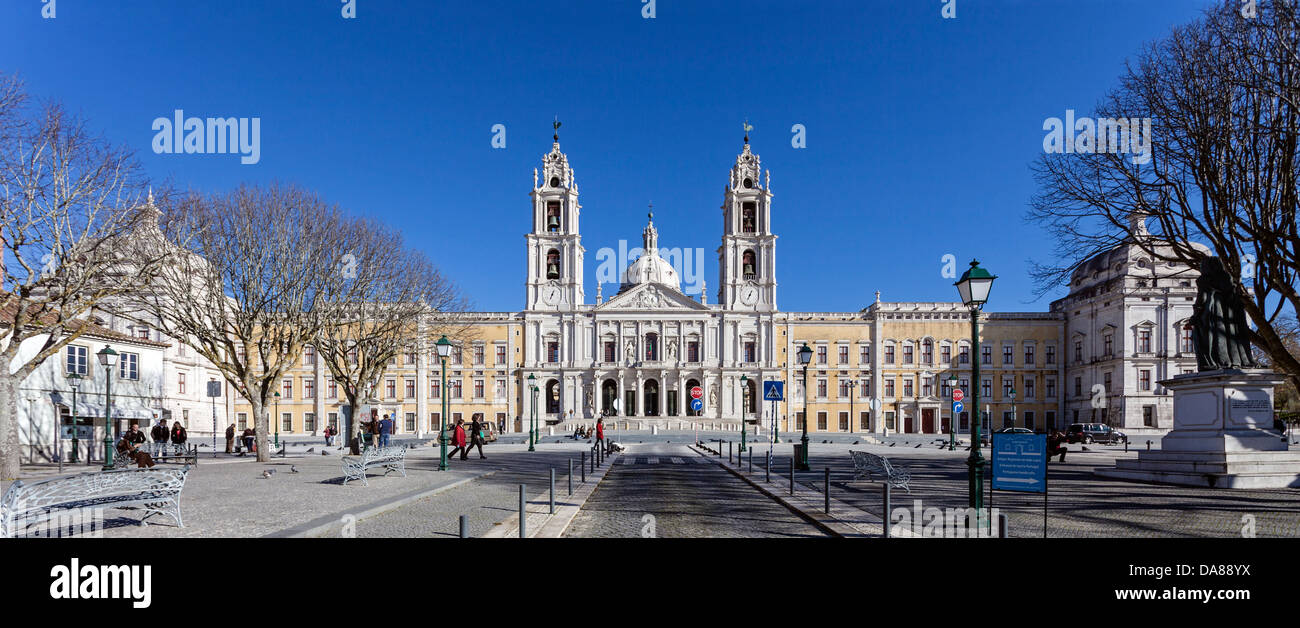 Mafra National Palace, Convent and Basilica in Portugal. Franciscan Religious Order. Baroque architecture. Stock Photo