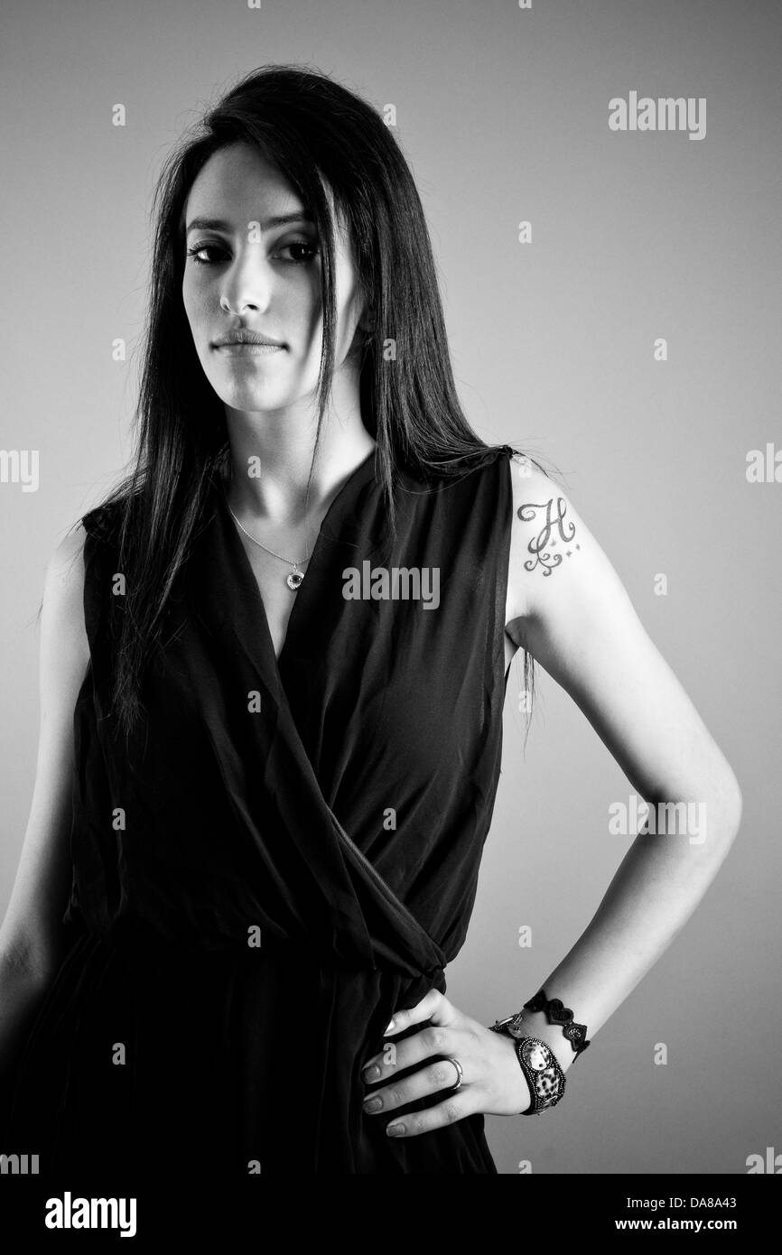 Portrait model girl Black and White Stock Photos & Images - Alamy
