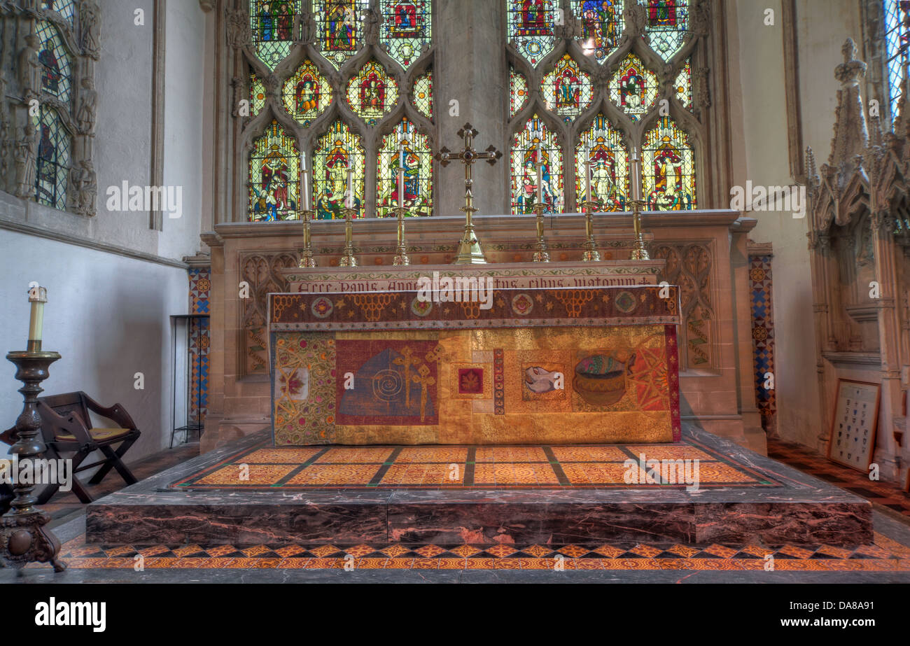 Main Altar art from chapel of St Peter & St Paul, parish church, Dorchester on Thames, England, UK Stock Photo