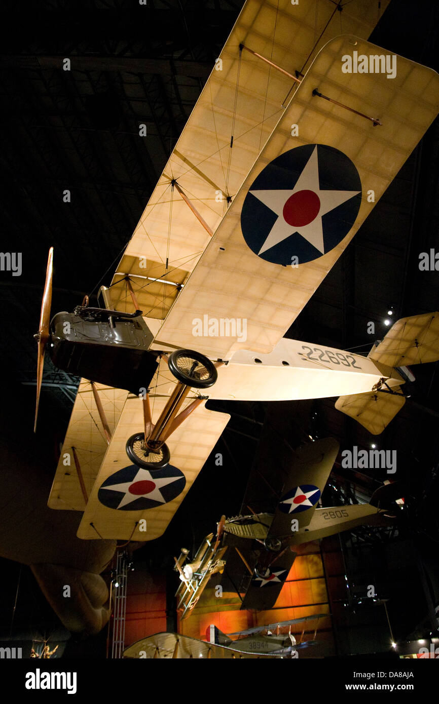 US Army WW1 biplane at the USAF museum Wright-Patterson Air Force Base Dayton Ohio OH USA Stock Photo