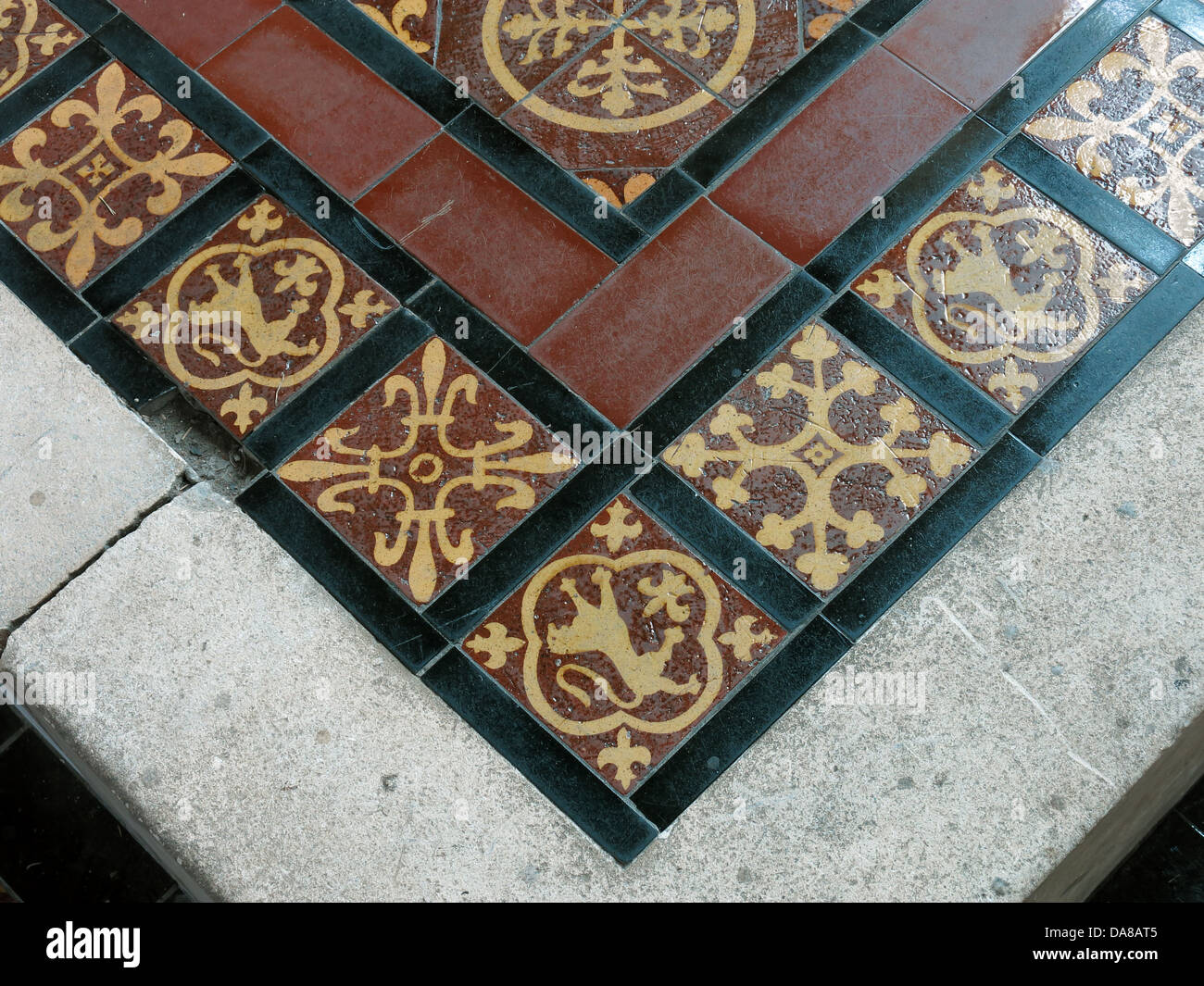 Beautiful Dorchester On Thames Abbey Church of St Peter & St Paul Tile detail Stock Photo