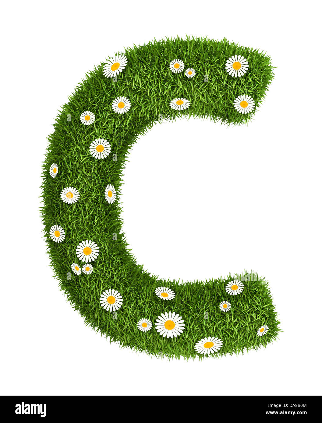 Natural grass letter C Stock Photo