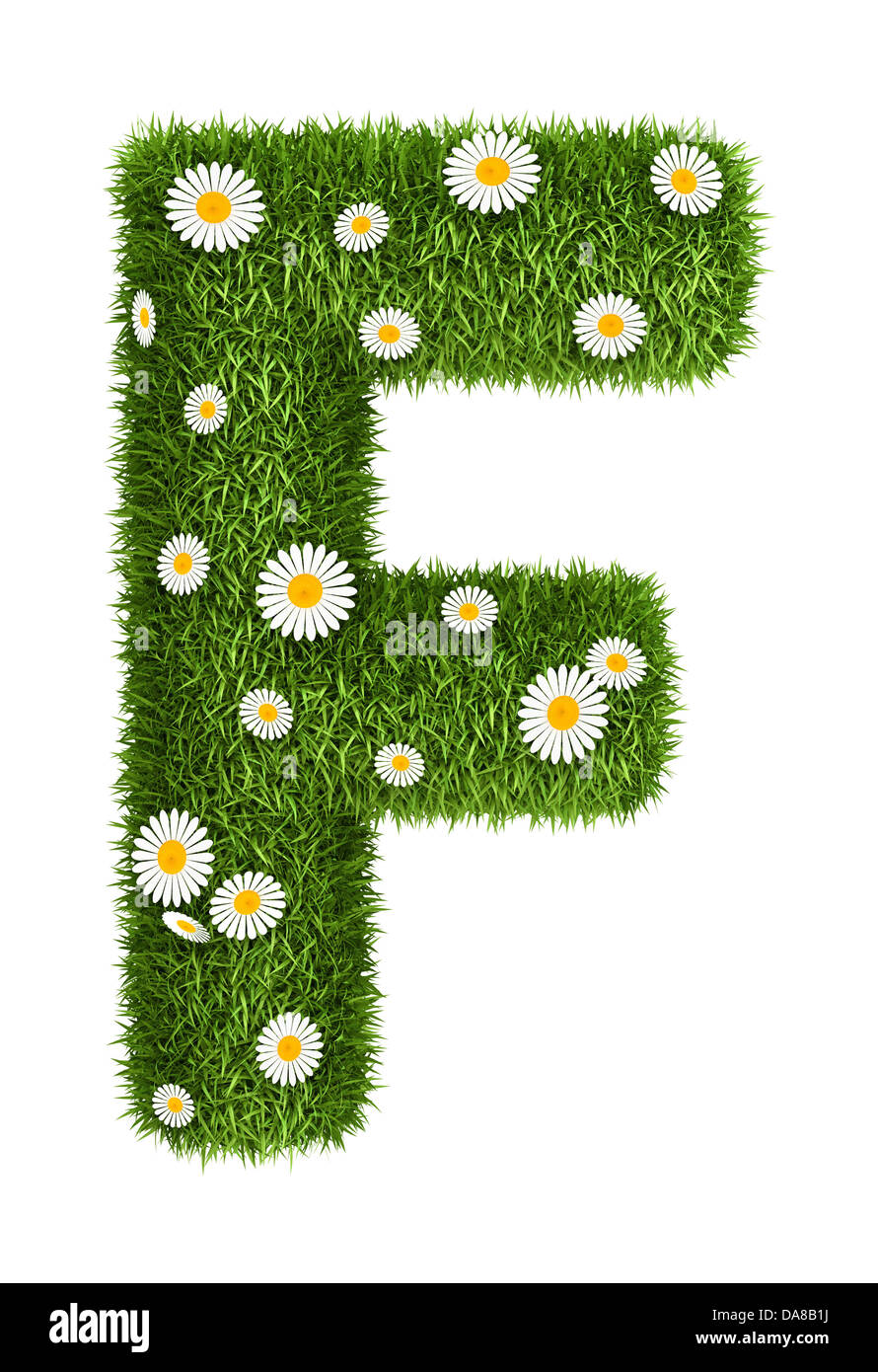 Natural grass letter F Stock Photo