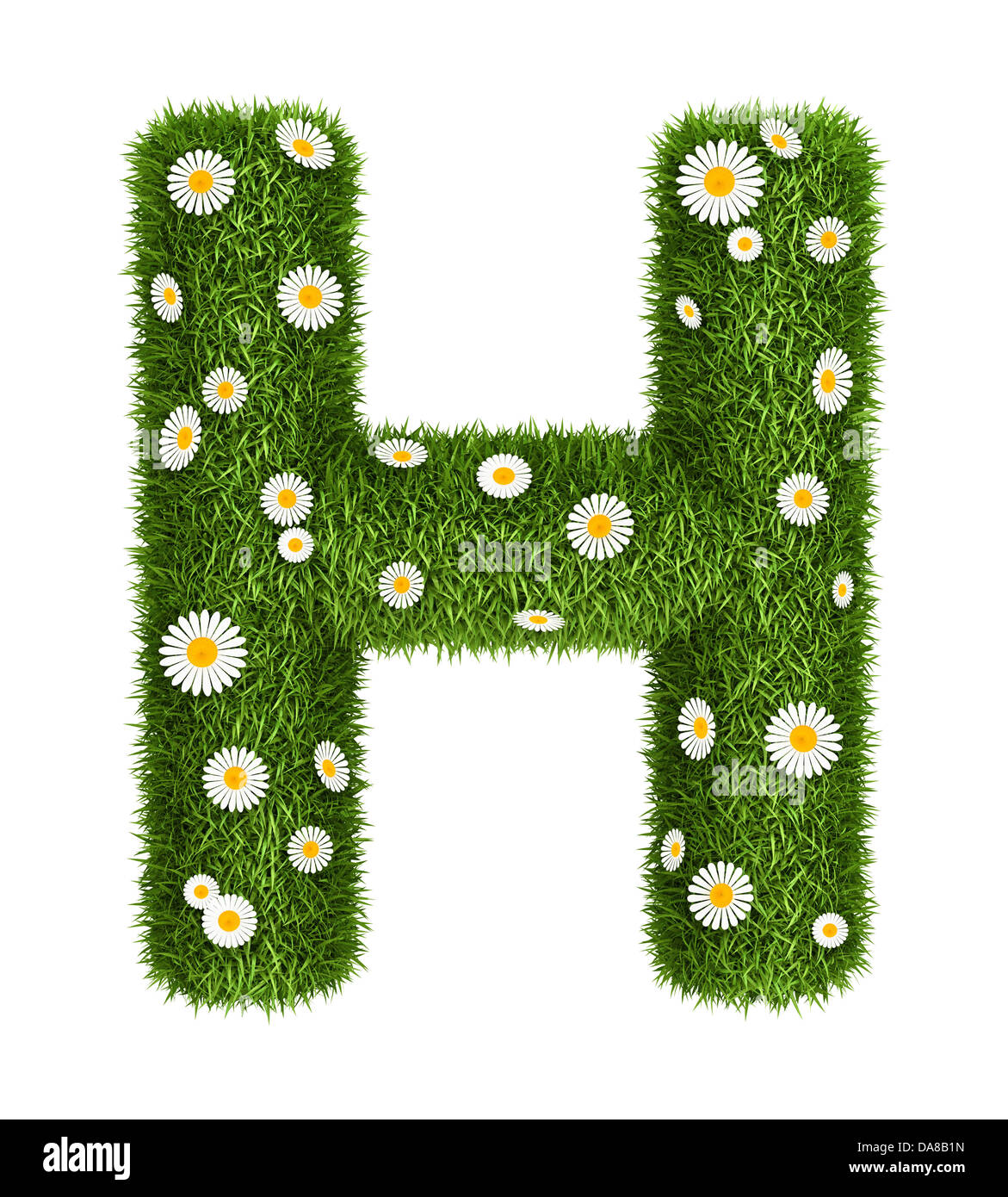 Natural grass letter H Stock Photo - Alamy