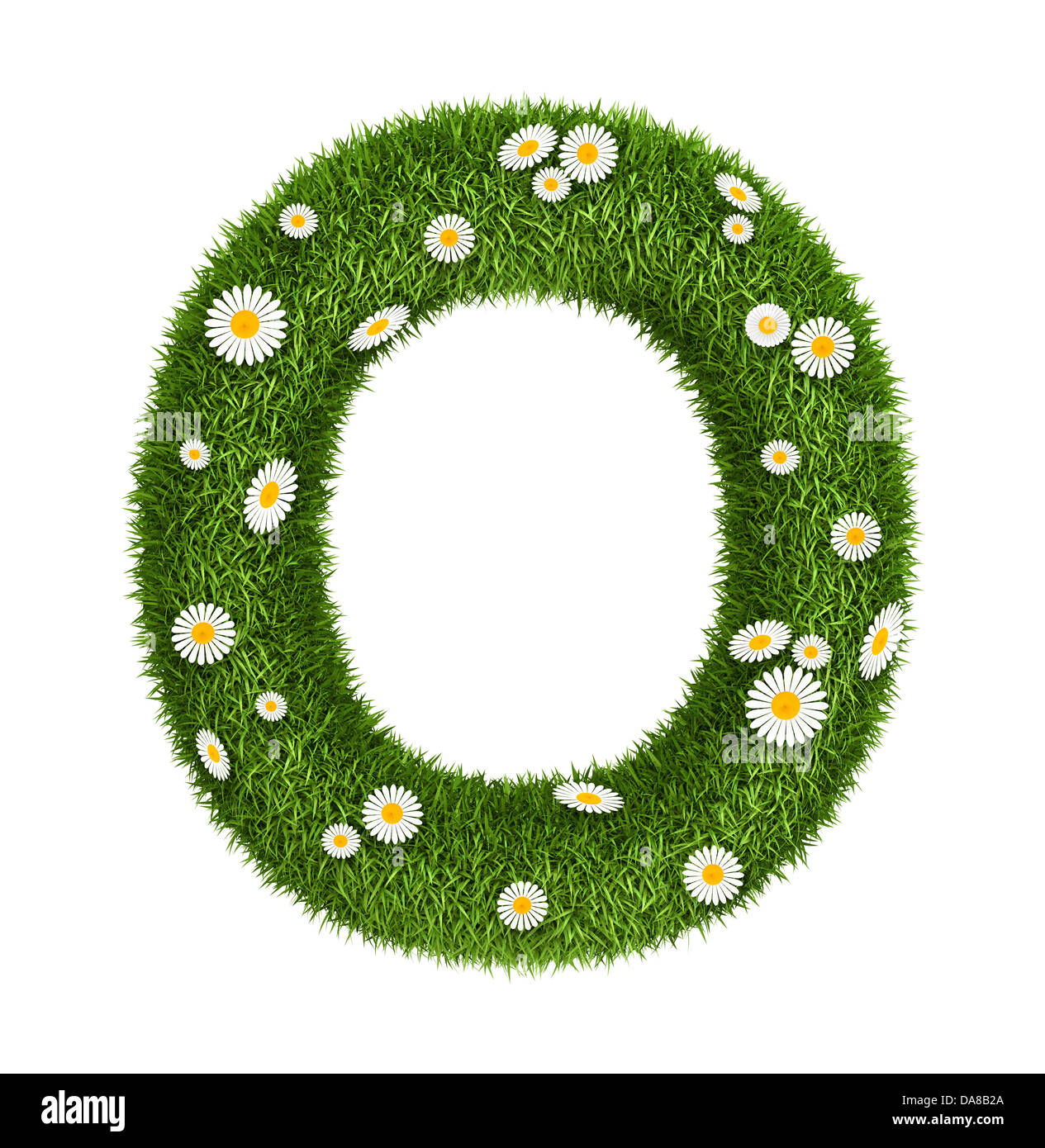 Natural grass letter O Stock Photo