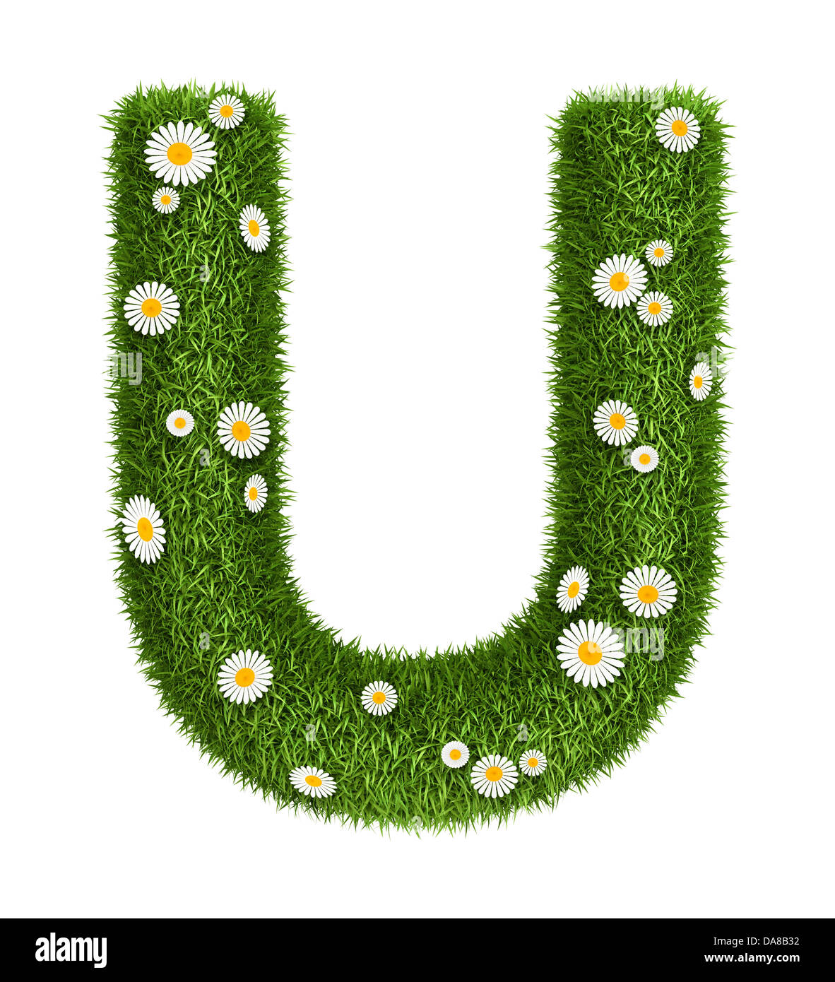 Letter U of the green and white flowers isolated on transparent background  PNG - Similar PNG