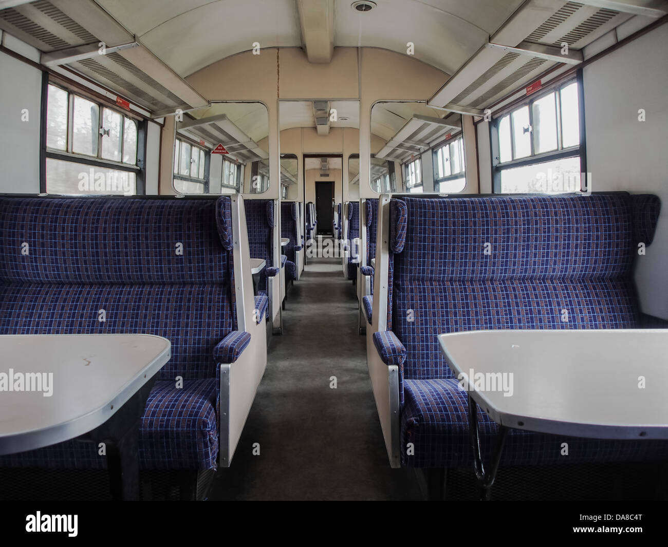 The inside of a British rail passenger carriage Stock Photo
