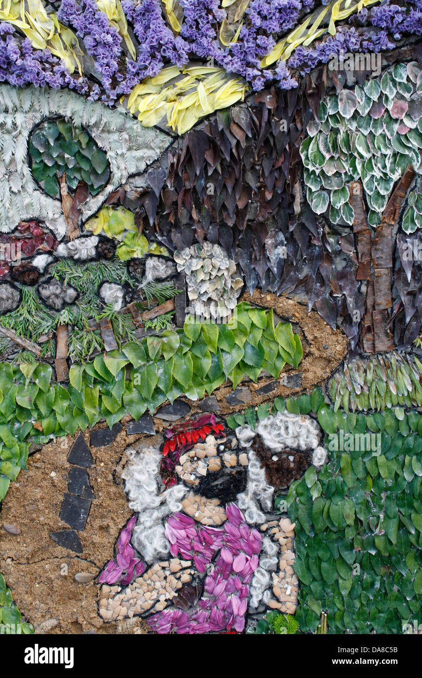 Traditional well dressing in Bakewell Derbyshire. England Stock Photo