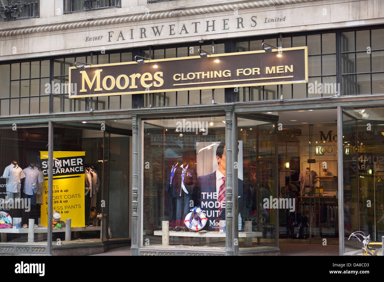 Moores Clothing For Men Store Shop, Toronto Stock Photo
