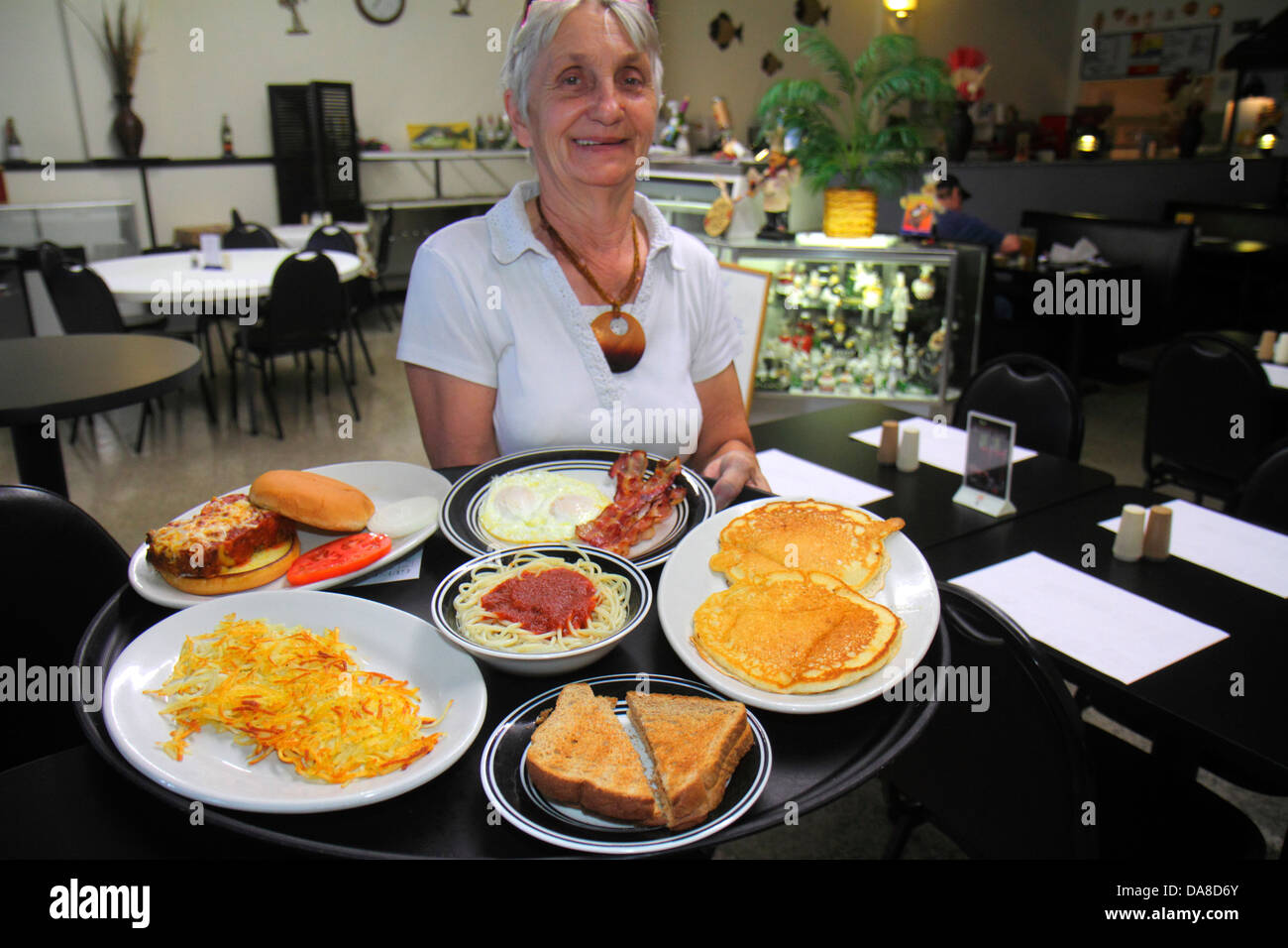 Florida Clewiston,Happy Chef,restaurant restaurants food dining eating out cafe cafes bistro,waitress server servers employee employees worker workers Stock Photo