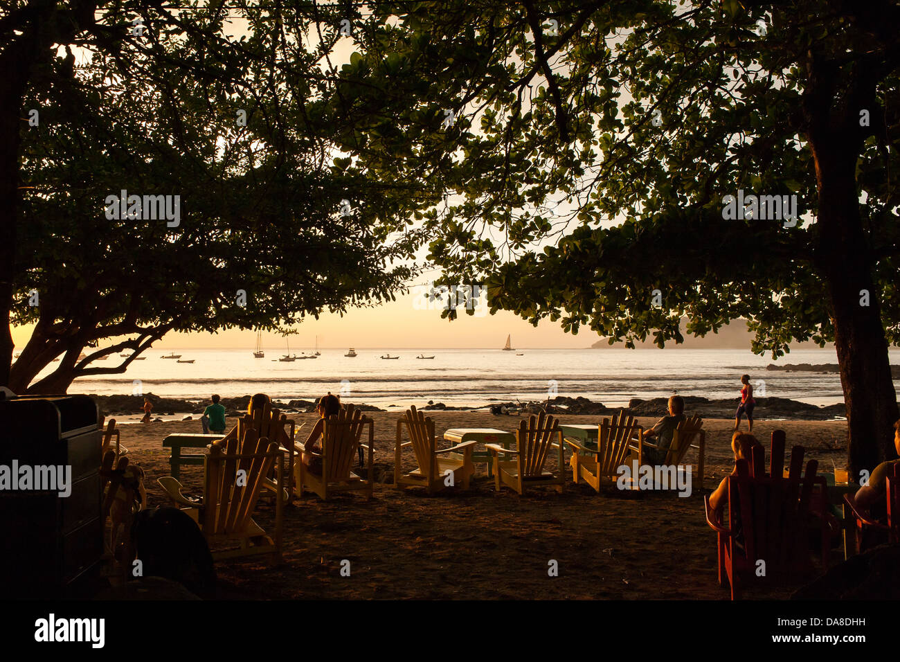 Another beautiful and colorful Pacific coast sunset on Playa Tamarindo Guanacaste Costa Rica Stock Photo