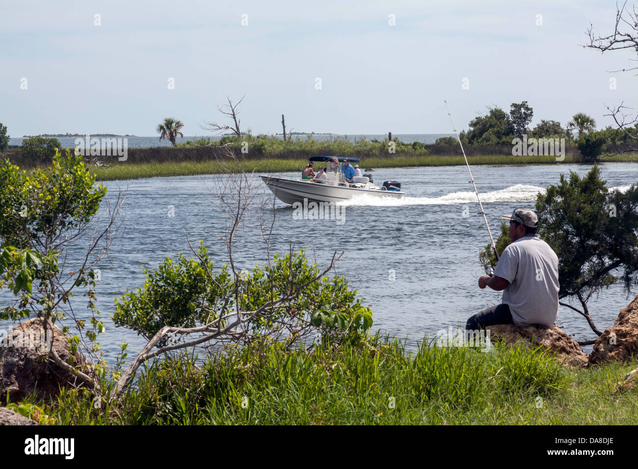 Two men fishing from a boat hi-res stock photography and images - Alamy