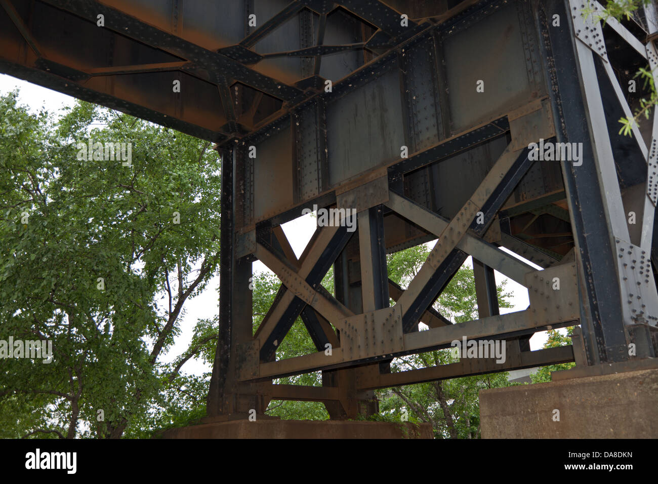 Under the train tracks in Richmond, VA Stock Photo