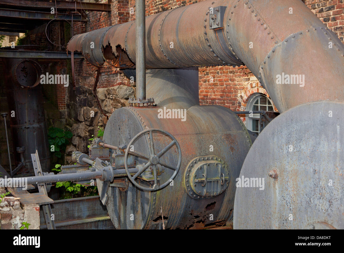 Old rusty furnaces at Tredegar Ironworks in Richmond, VA Stock Photo