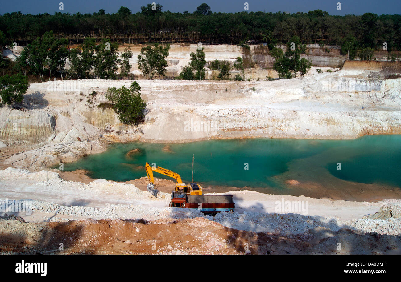 Clay Mining and Environmental Issues Kerala India Stock Photo