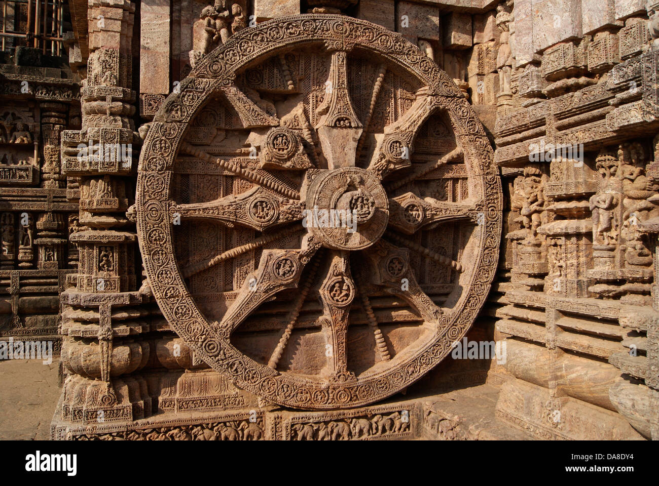 Chariot Wheel of Konark Sun Temple India Stock Photo