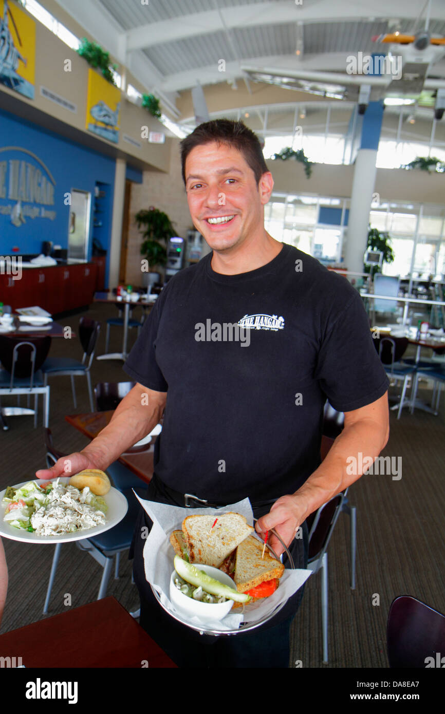 Florida Saint St. Petersburg,Albert Whitted Airport,SPG,The Hangar,restaurant restaurants food dining eating out cafe cafes bistro,man men male adult Stock Photo
