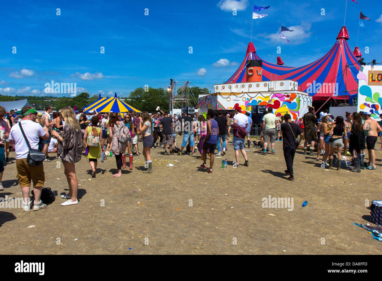Silver Hayes the dance arena at the Glastonbury Festival 2013. Stock Photo