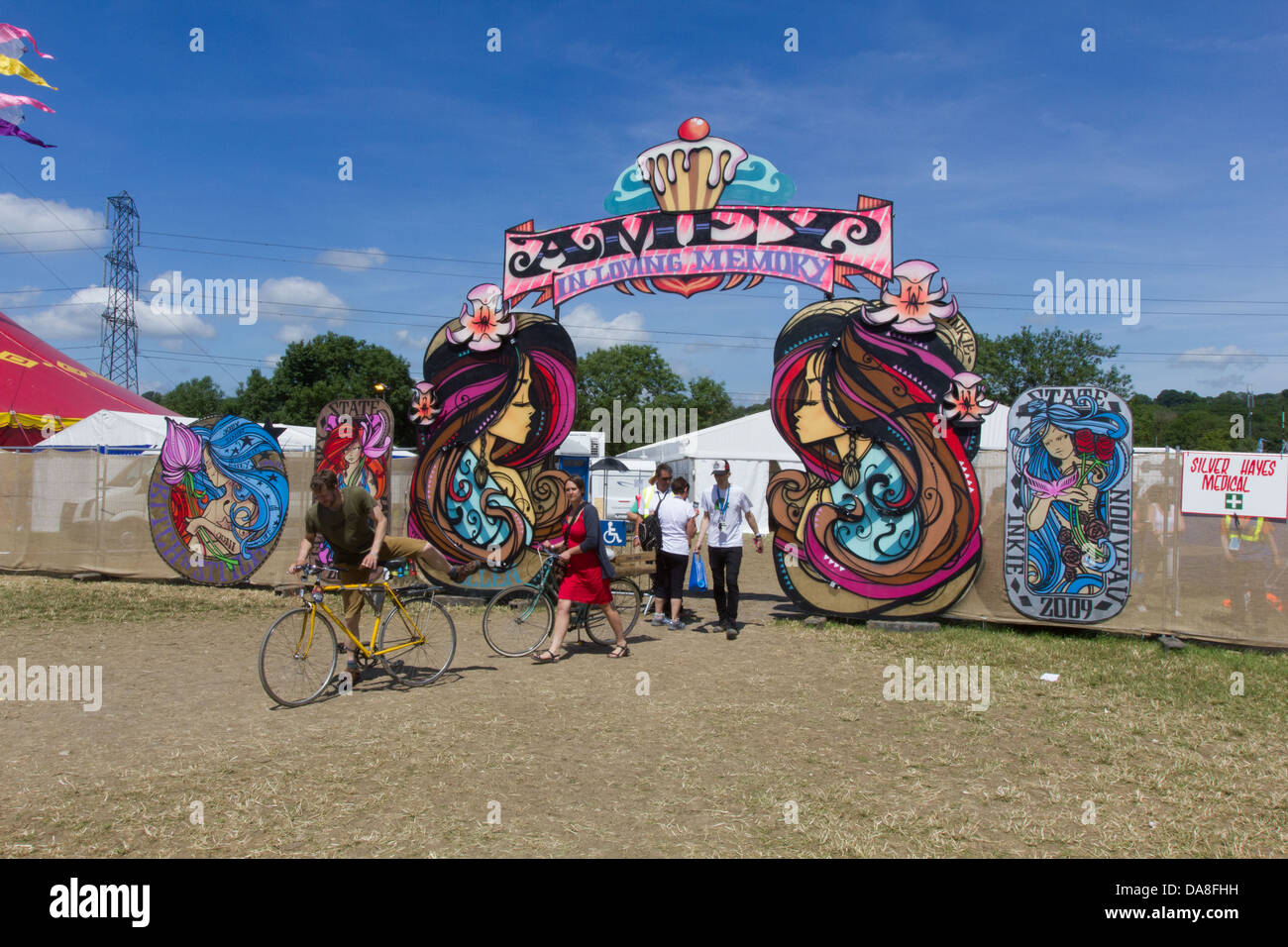 Silver Hayes the dance arena at the Glastonbury Festival 2013. Stock Photo