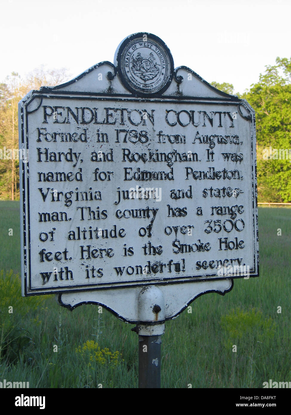 PENDLETON COUNTY Formed in 1788 from Augusta, Hardy, and Rockingham. It was named for Edmund