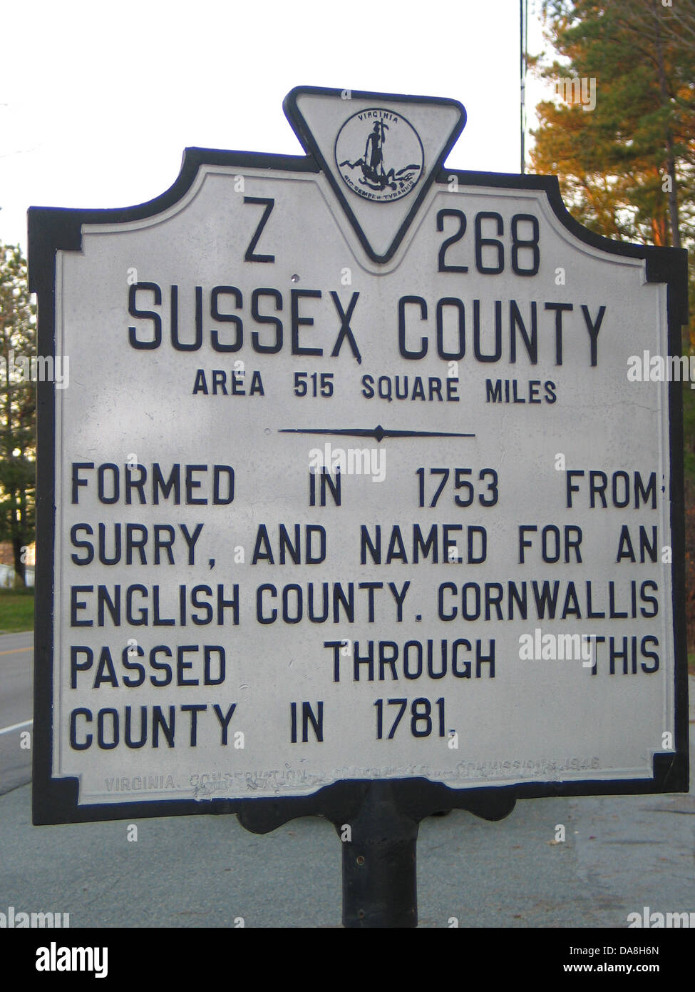 SUSSEX COUNTY Area 515 Square Miles Formed in 1753 from Surry, and