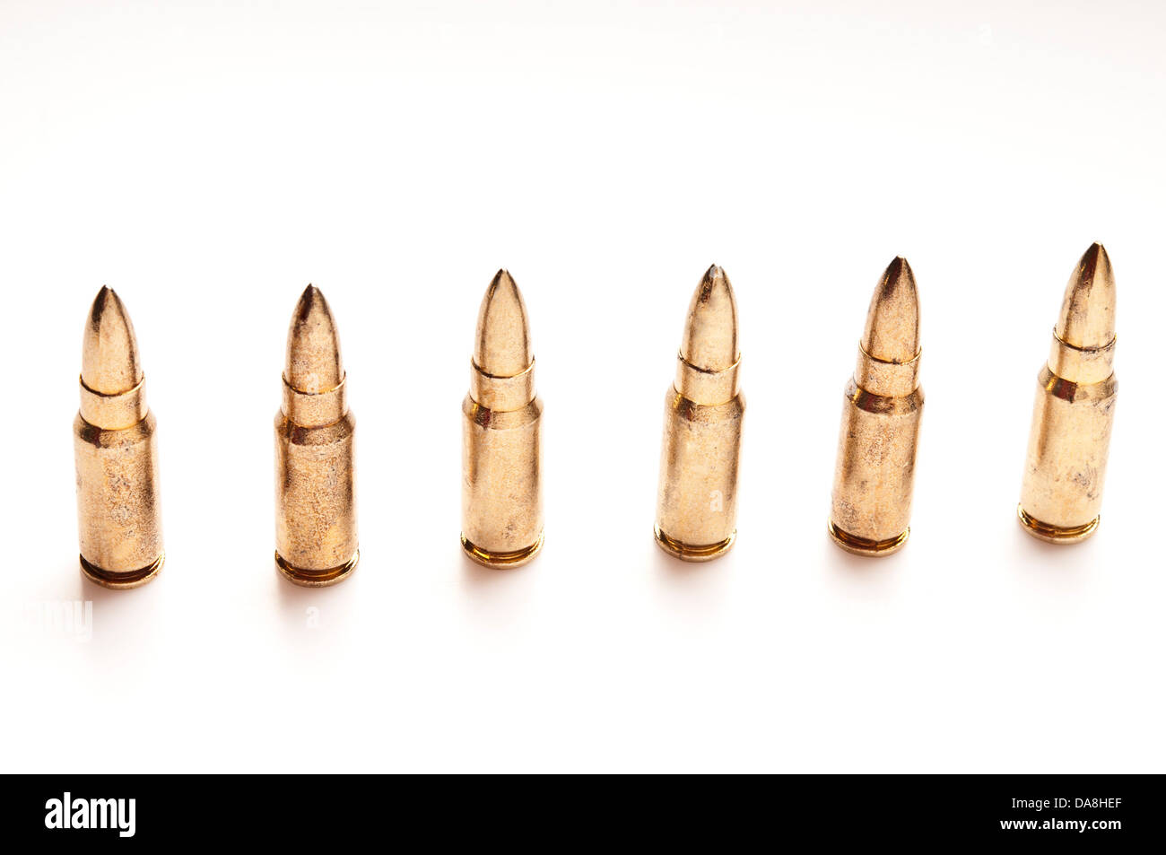 row of ammunition Stock Photo