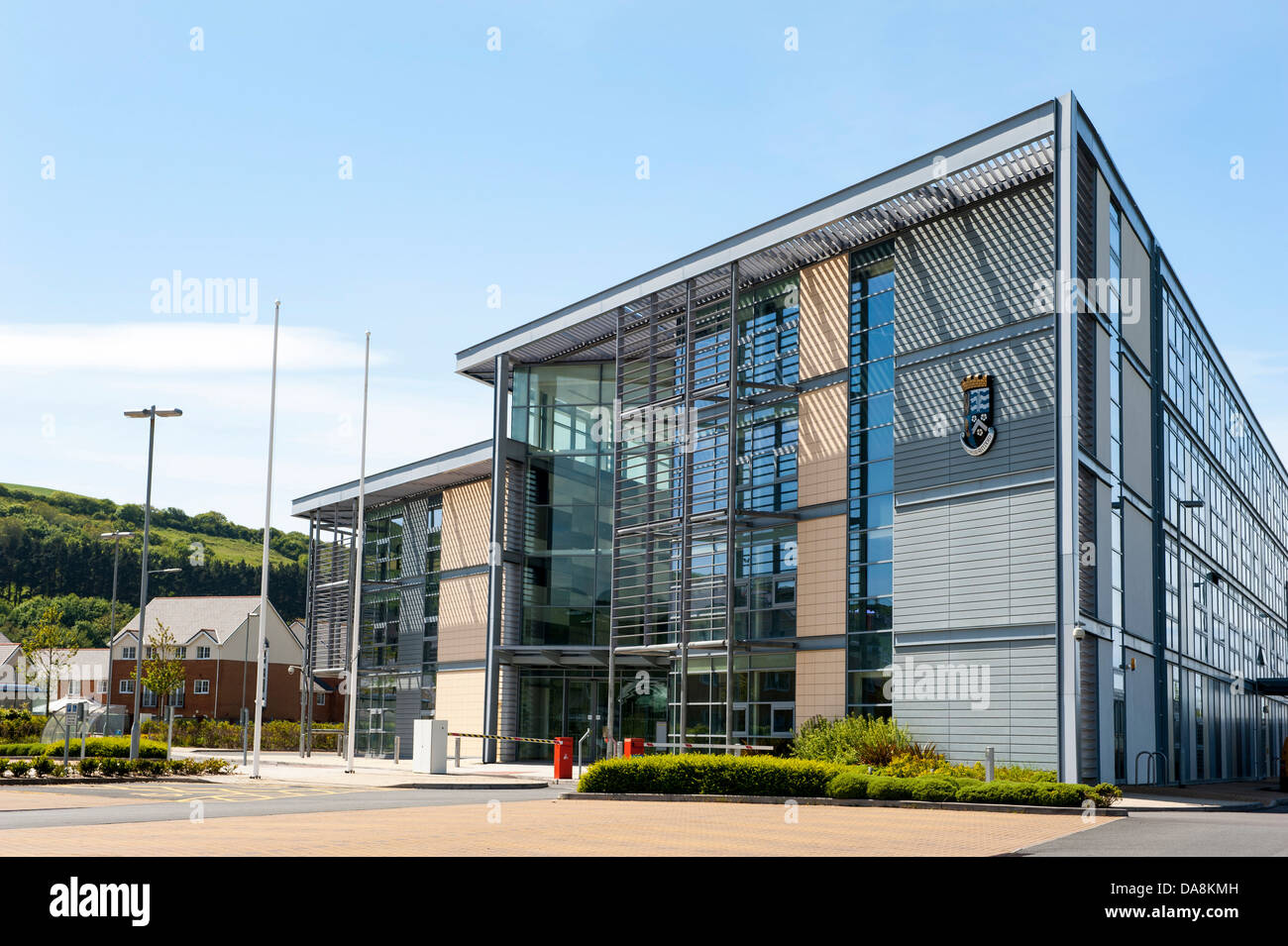 Local housing and front entrance Ceredigion County Council offices