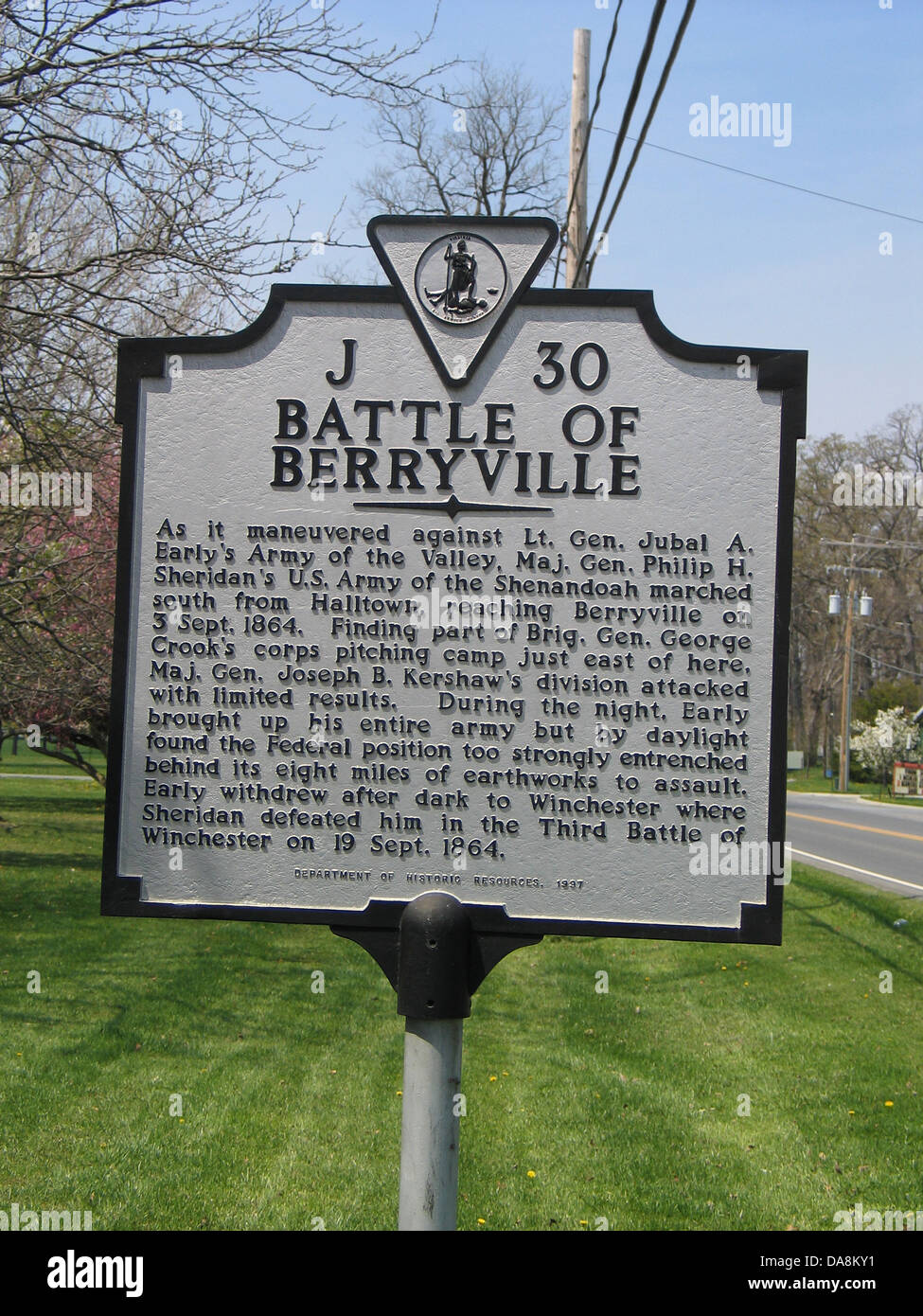 BATTLE OF BERRYVILLE  As it maneuvered against Lt. Gen. Jubal A. Early's Army of the Valley, Maj. Gen. Philip H. Sheridan's U.S. Stock Photo