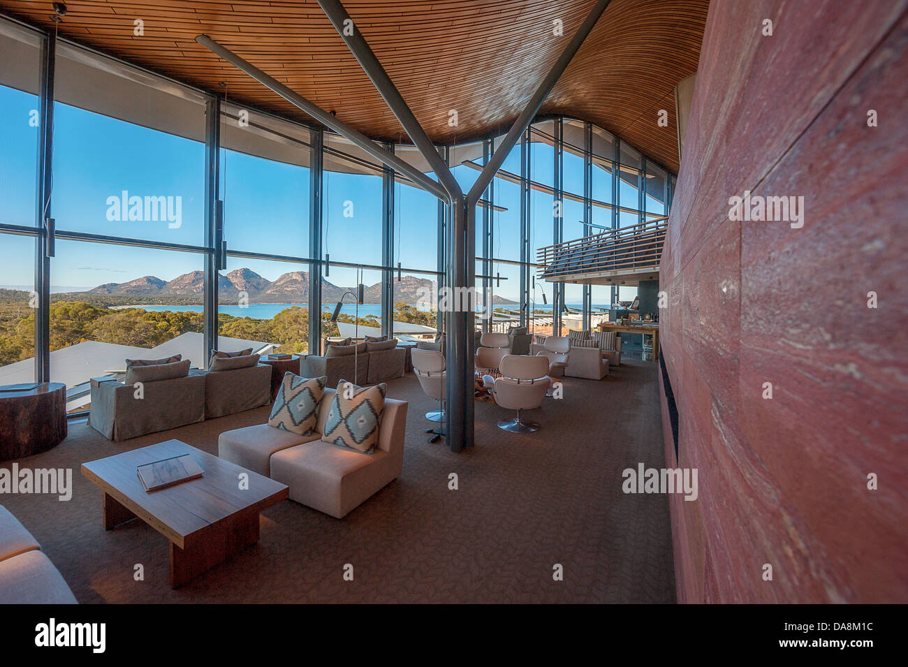 Saffire Freycinet,  luxury lodge accommodation in the Freycinet National Park Tasmania, Australia. Stock Photo