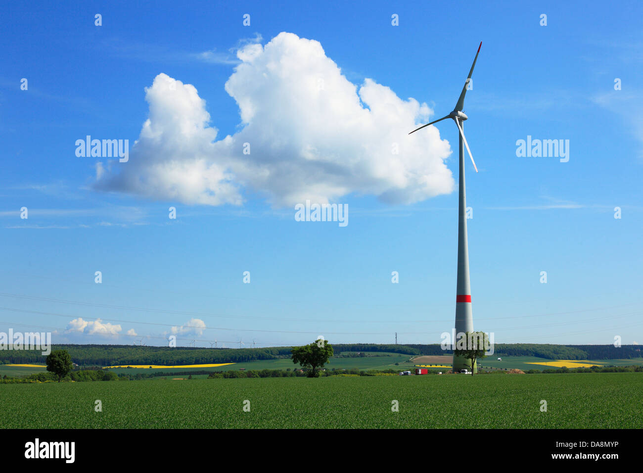Windgenerator im Windpark bei Bad Wuennenberg, Buerener Land,  Ostwestfalen-Lippe, Nordrhein-Westfalen Stock Photo - Alamy