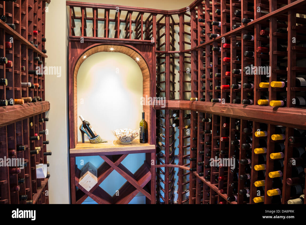 Residential Wine Cellar Stock Photo
