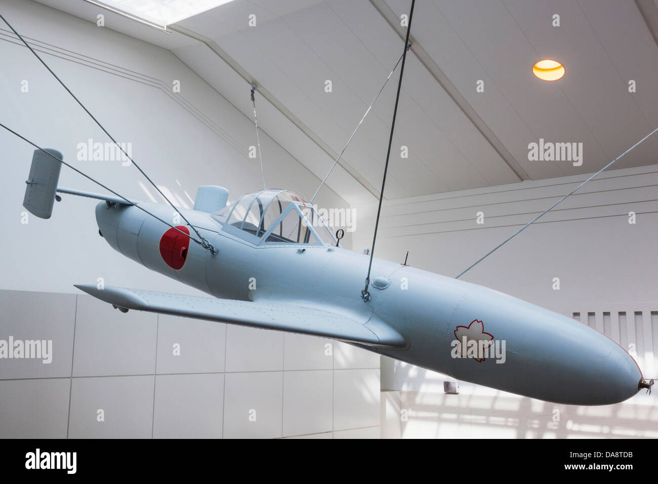 Japan, Honshu, Kanto, Tokyo, Yasukuni Shrine, Yushukan War Museum, Japanese WWII 'Ohka' Rocket Propelled Kamikaze Plane Stock Photo