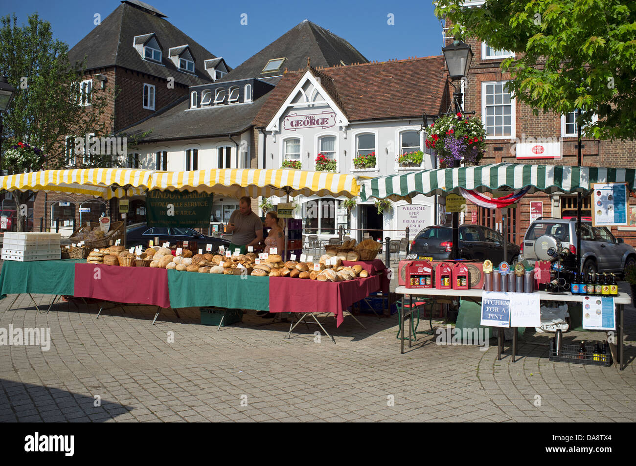 Farmers Market on Petersfield Town Square in Hampshire England UK Stock Photo