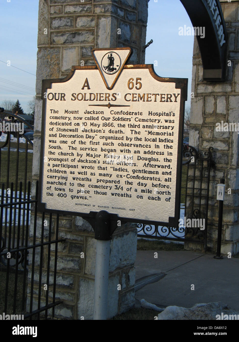 OUR SOLDIERS' CEMETERY The Mount Jackson Confederate Hospital's