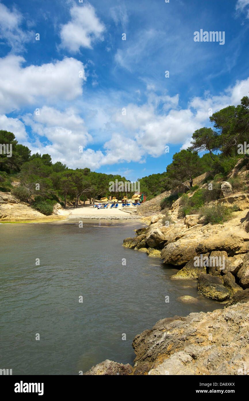Balearic Islands, Majorca, Mallorca, Spain, Europe, outside, sand beach, sand beaches, beach, seashore, beaches, seashores, coas Stock Photo