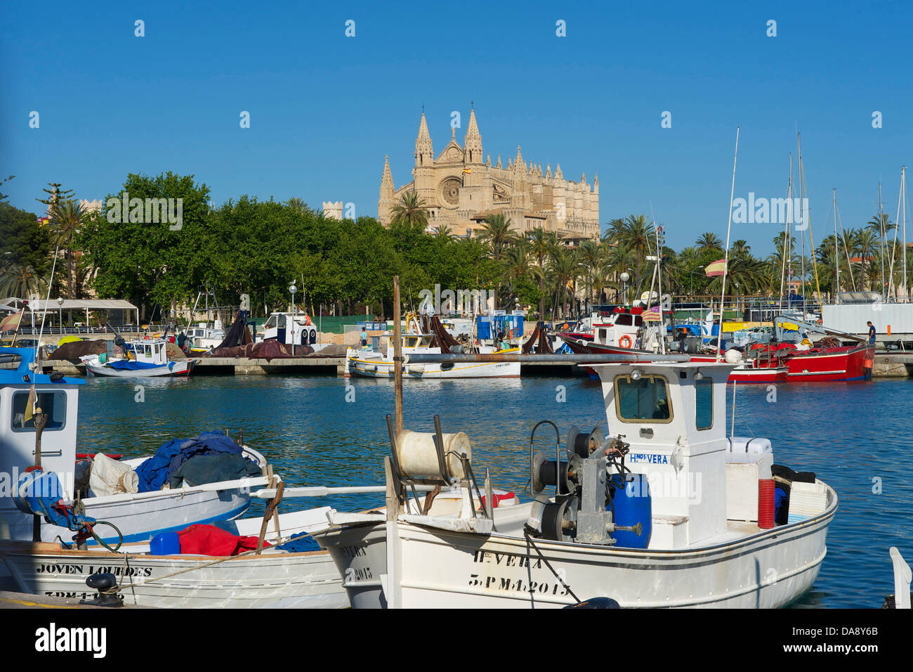 Balearic Islands, Majorca, Mallorca, Spain, Europe, outside, cathedral, cathedrals, cathedral, dome, church, churches, religion, Stock Photo