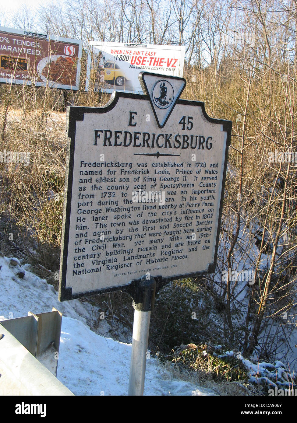 FREDERICKSBURG  Fredericksburg was established in 1728 and named for Frederick Louis, Prince of Wales and eldest son of King Geo Stock Photo