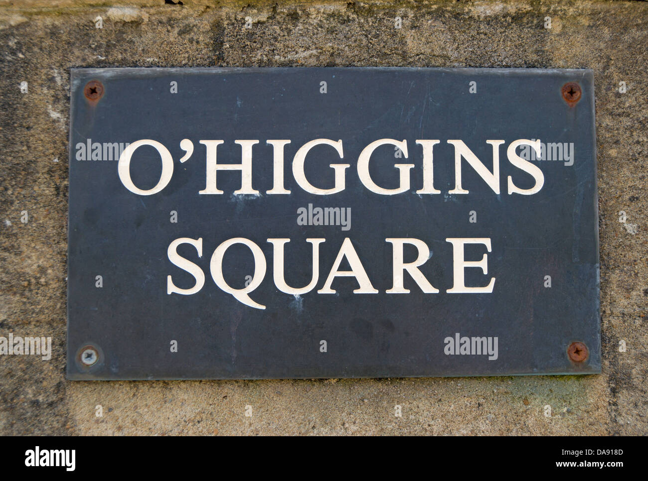 name sign for o'higgins square, richmond upon thames, surrey, england Stock Photo