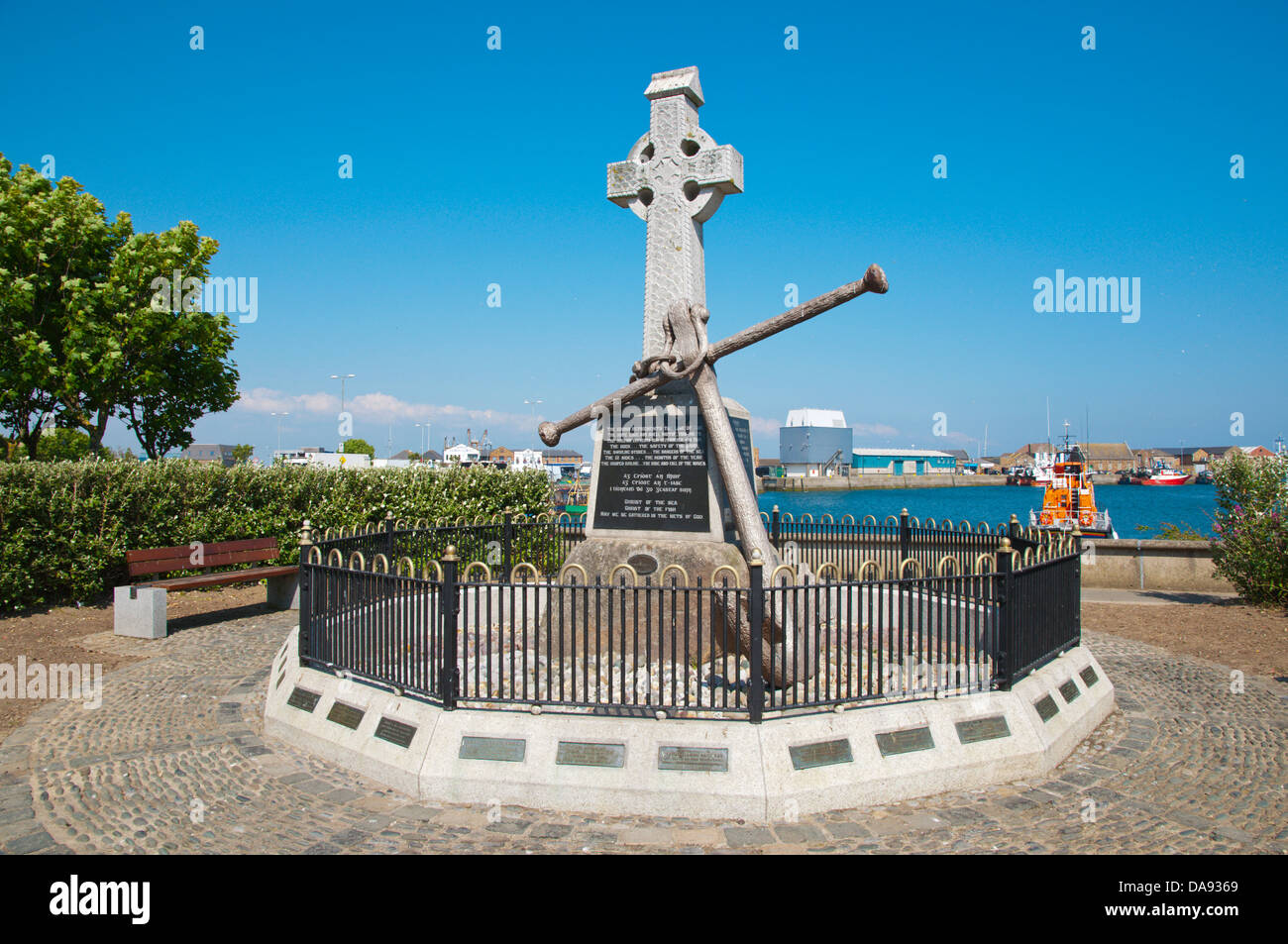 Fisher's Cross monument to those who lost their lives at sea Howth harbour near Dublin Ireland Europe Stock Photo